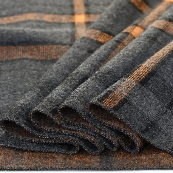 Mens Winter Warm Long Soft Scarf Plaid Tassel Scarf for Men Soft Classic Scarves - Picture 6 of 7